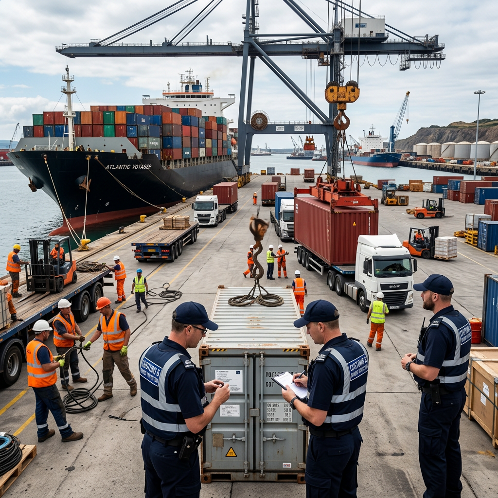 Container ship aerial view — LCL consolidated cargo in shared container